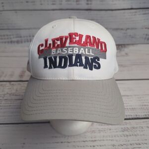 RARE Vintage Cleveland Indians Chief Wahoo Annco Baseball Snap Back Hat White